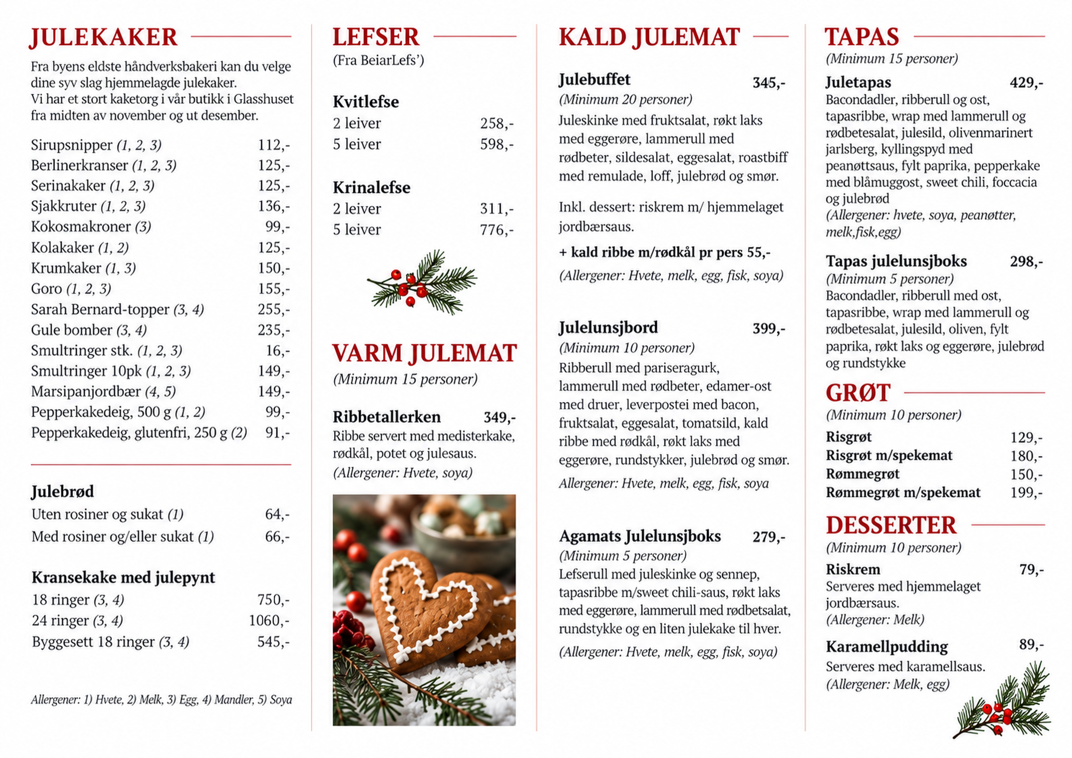 Agamat Julemeny 2026 - innside